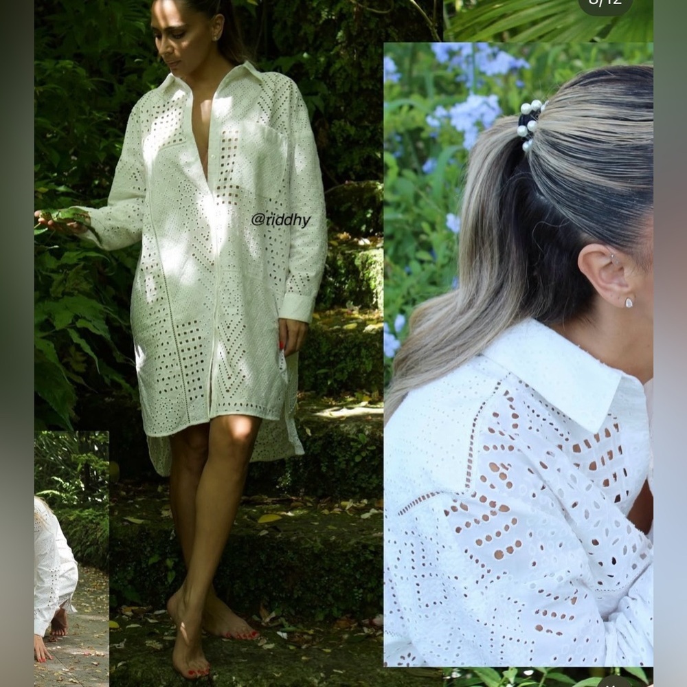 Zara ZW Collection Embroidered Eyelet Dress - Picture 3 of 11
